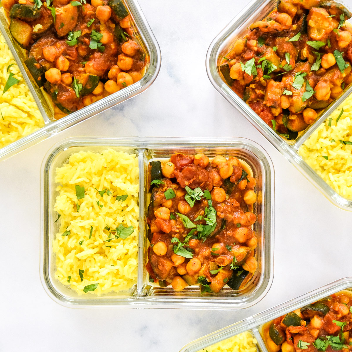 Zucchini Chickpea Curry Meal Prep
