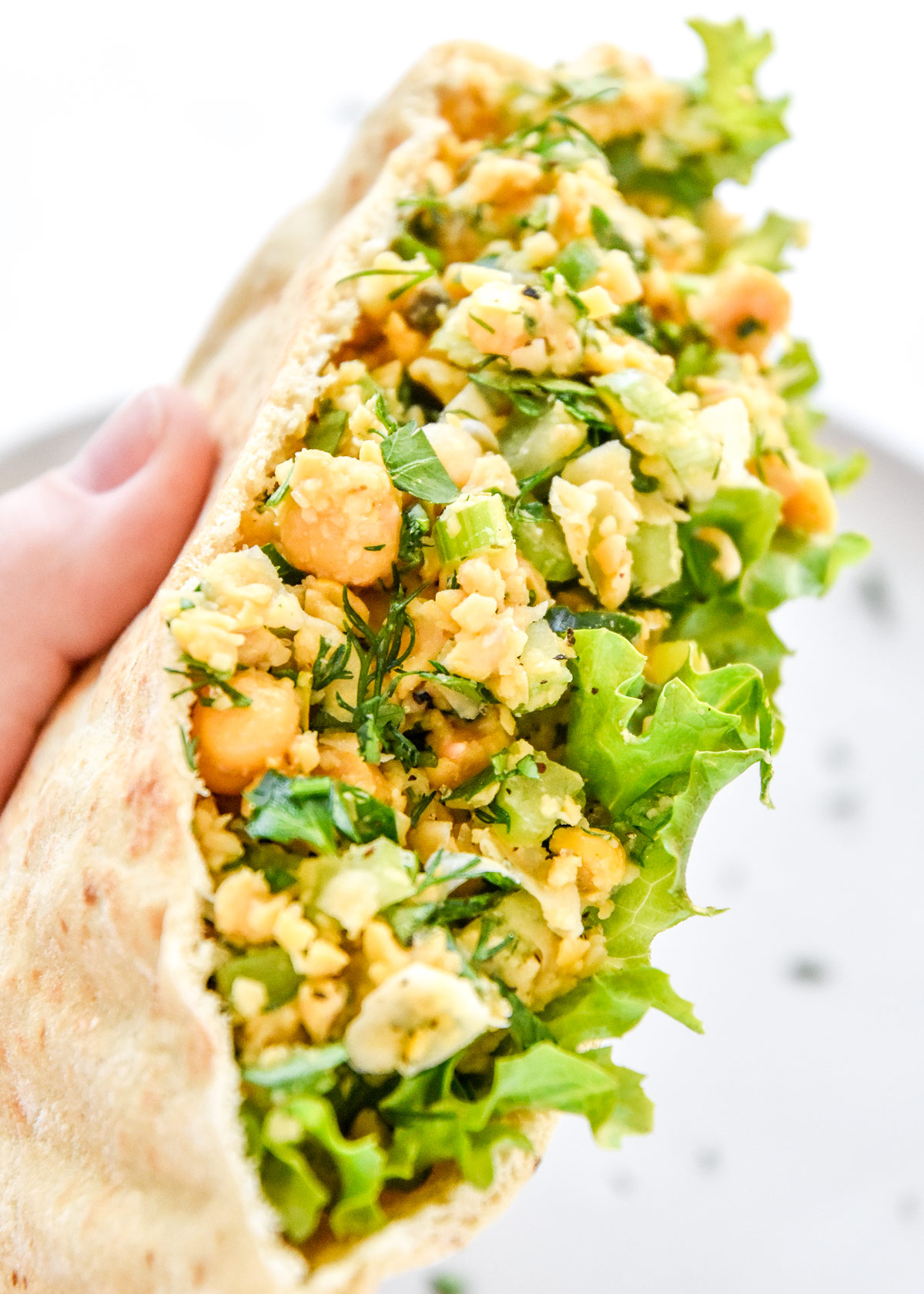 Herby Lemon Mashed Chickpea Salad