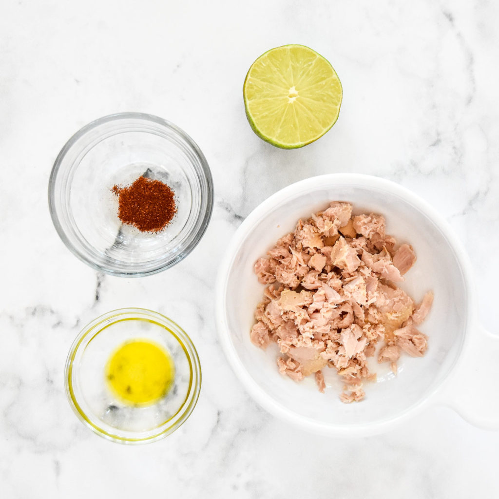 ingredients required to make the chili lime flavored tuna packet.